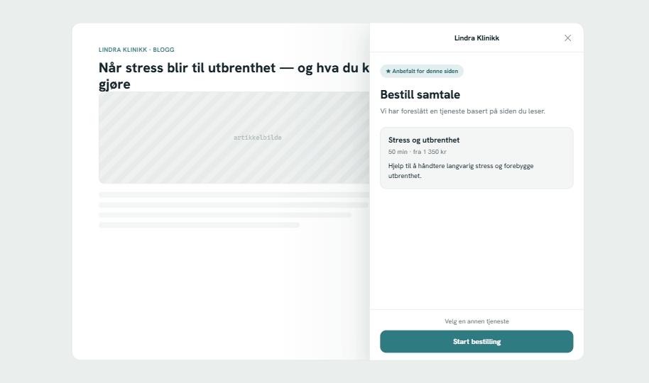 Booking-widget i WordPress